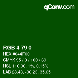 カラーコード: RGB 4 79 0 | qconv.com