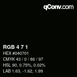 Color code: RGB 4 7 1 | qconv.com