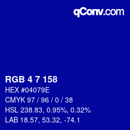 Color code: RGB 4 7 158 | qconv.com