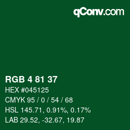 Color code: RGB 4 81 37 | qconv.com