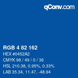 Color code: RGB 4 82 162 | qconv.com