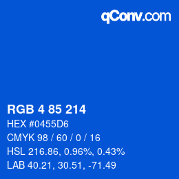 カラーコード: RGB 4 85 214 | qconv.com