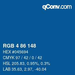 Color code: RGB 4 86 148 | qconv.com