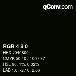 カラーコード: RGB 4 8 0 | qconv.com