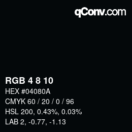 カラーコード: RGB 4 8 10 | qconv.com