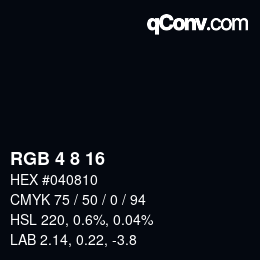 カラーコード: RGB 4 8 16 | qconv.com