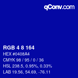 Color code: RGB 4 8 164 | qconv.com