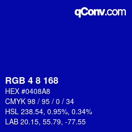 Farbcode: RGB 4 8 168 | qconv.com