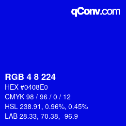 Código de color: RGB 4 8 224 | qconv.com