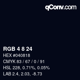 Color code: RGB 4 8 24 | qconv.com