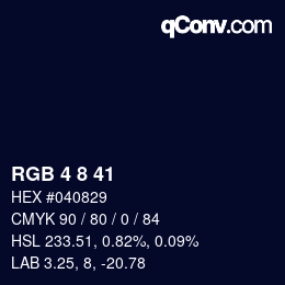 Farbcode: RGB 4 8 41 | qconv.com