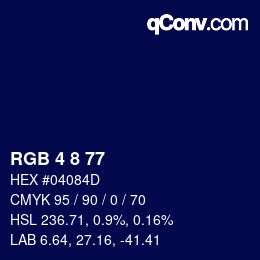 Color code: RGB 4 8 77 | qconv.com