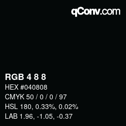 Code couleur: RGB 4 8 8 | qconv.com