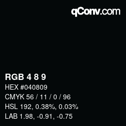 カラーコード: RGB 4 8 9 | qconv.com