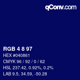 カラーコード: RGB 4 8 97 | qconv.com