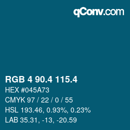 カラーコード: RGB 4 90.4 115.4 | qconv.com