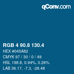 カラーコード: RGB 4 90.8 130.4 | qconv.com