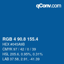 カラーコード: RGB 4 90.8 155.4 | qconv.com
