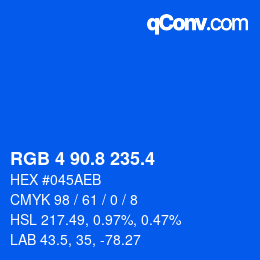 カラーコード: RGB 4 90.8 235.4 | qconv.com
