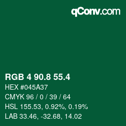 カラーコード: RGB 4 90.8 55.4 | qconv.com