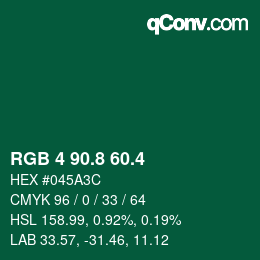 カラーコード: RGB 4 90.8 60.4 | qconv.com