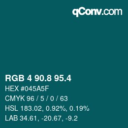 カラーコード: RGB 4 90.8 95.4 | qconv.com