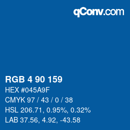 颜色代码: RGB 4 90 159 | qconv.com