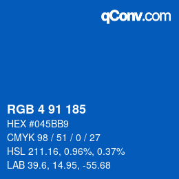 Color code: RGB 4 91 185 | qconv.com