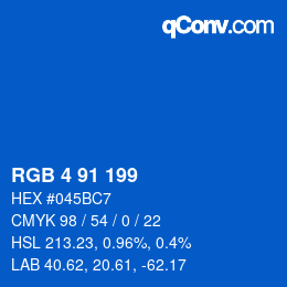 Color code: RGB 4 91 199 | qconv.com