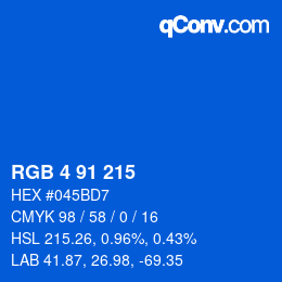 Color code: RGB 4 91 215 | qconv.com