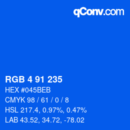 Color code: RGB 4 91 235 | qconv.com