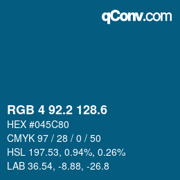 カラーコード: RGB 4 92.2 128.6 | qconv.com