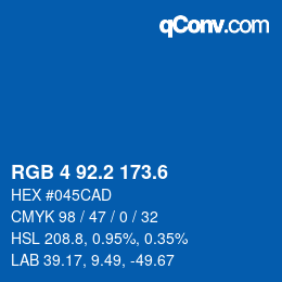 カラーコード: RGB 4 92.2 173.6 | qconv.com