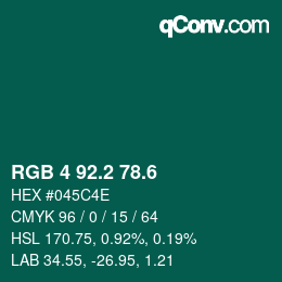 カラーコード: RGB 4 92.2 78.6 | qconv.com
