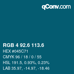 カラーコード: RGB 4 92.6 113.6 | qconv.com