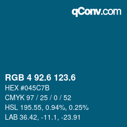 カラーコード: RGB 4 92.6 123.6 | qconv.com