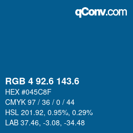カラーコード: RGB 4 92.6 143.6 | qconv.com