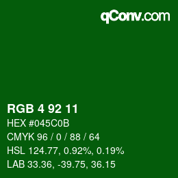 カラーコード: RGB 4 92 11 | qconv.com