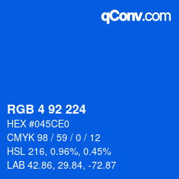 Color code: RGB 4 92 224 | qconv.com