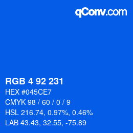 颜色代码: RGB 4 92 231 | qconv.com