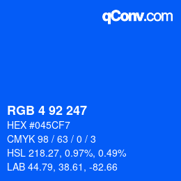 カラーコード: RGB 4 92 247 | qconv.com