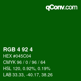 Color code: RGB 4 92 4 | qconv.com