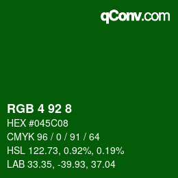 Color code: RGB 4 92 8 | qconv.com