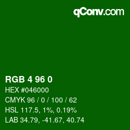 Color code: RGB 4 96 0 | qconv.com