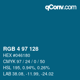 Color code: RGB 4 97 128 | qconv.com