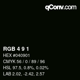 Color code: RGB 4 9 1 | qconv.com