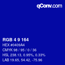 Color code: RGB 4 9 164 | qconv.com