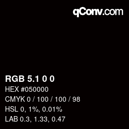 Color code: RGB 5.1 0 0 | qconv.com