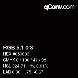 カラーコード: RGB 5.1 0 3 | qconv.com