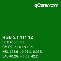カラーコード: RGB 5.1 111 12 | qconv.com